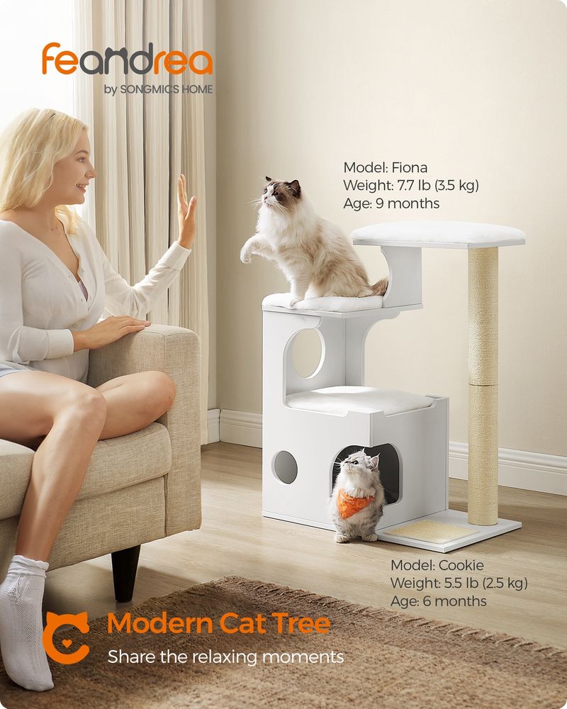 Woodland Trio Cat Tree — Cloud White