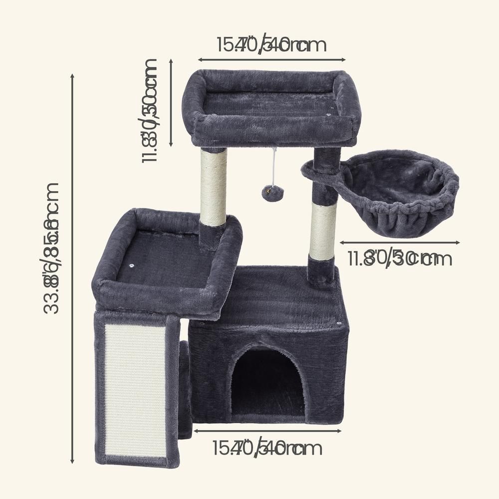 Meadow Lounge Cat Tree — Dark Grey
