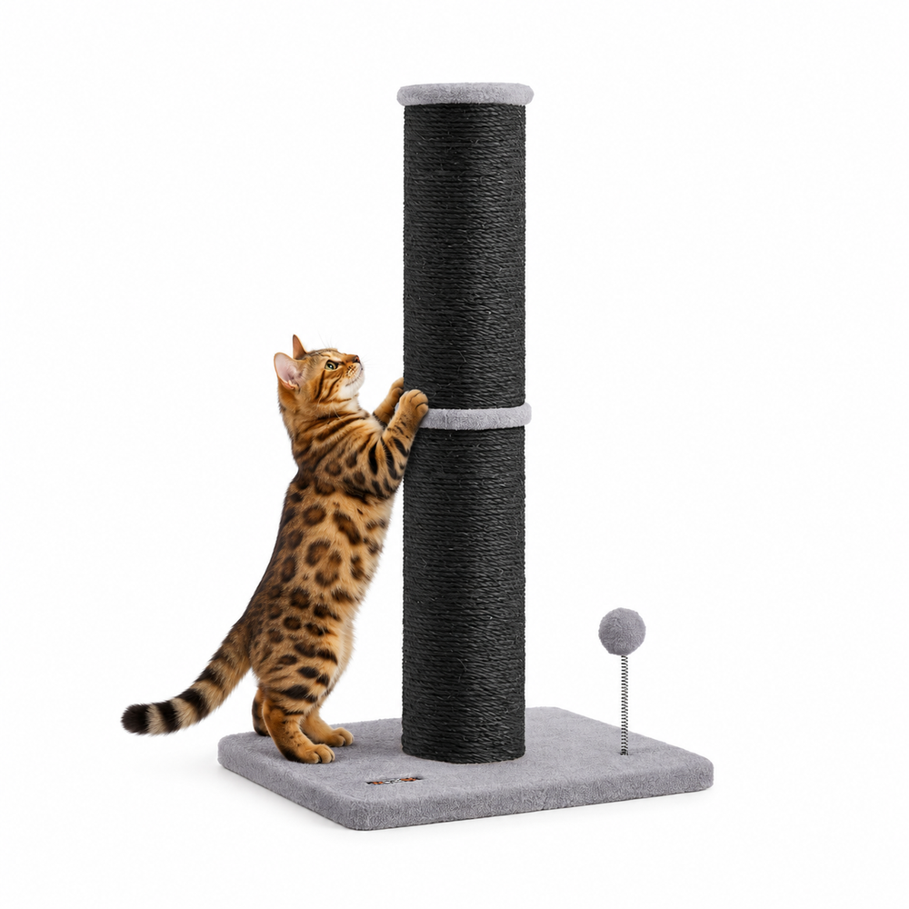 Tall Stretch Sisal Post — Ink Black