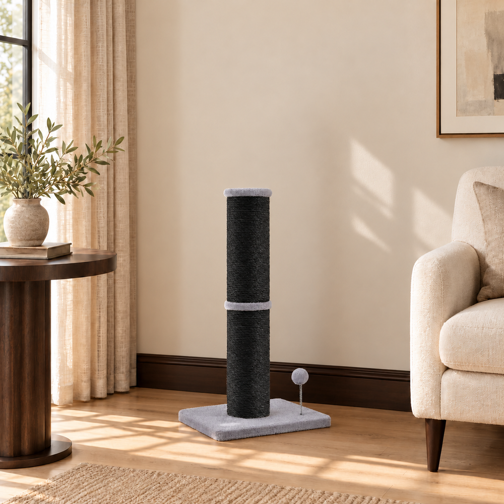 Tall Stretch Sisal Post — Ink Black