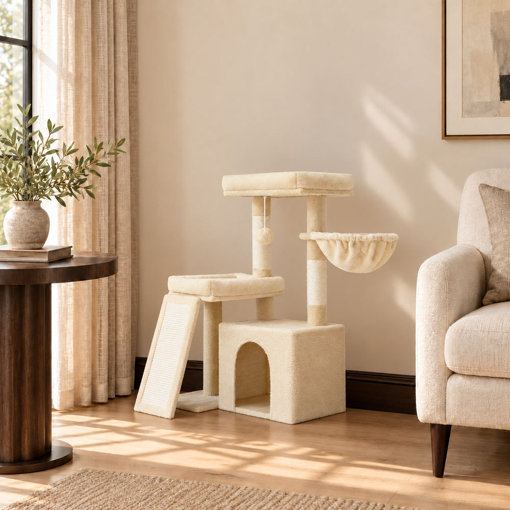 Meadow Lounge Cat Tree — Summer Sand