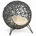 PawHut — silver & grey elevated rattan on a white background