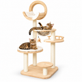 Little Leopards cat tree, workbook design 35, Bengal cats on white background