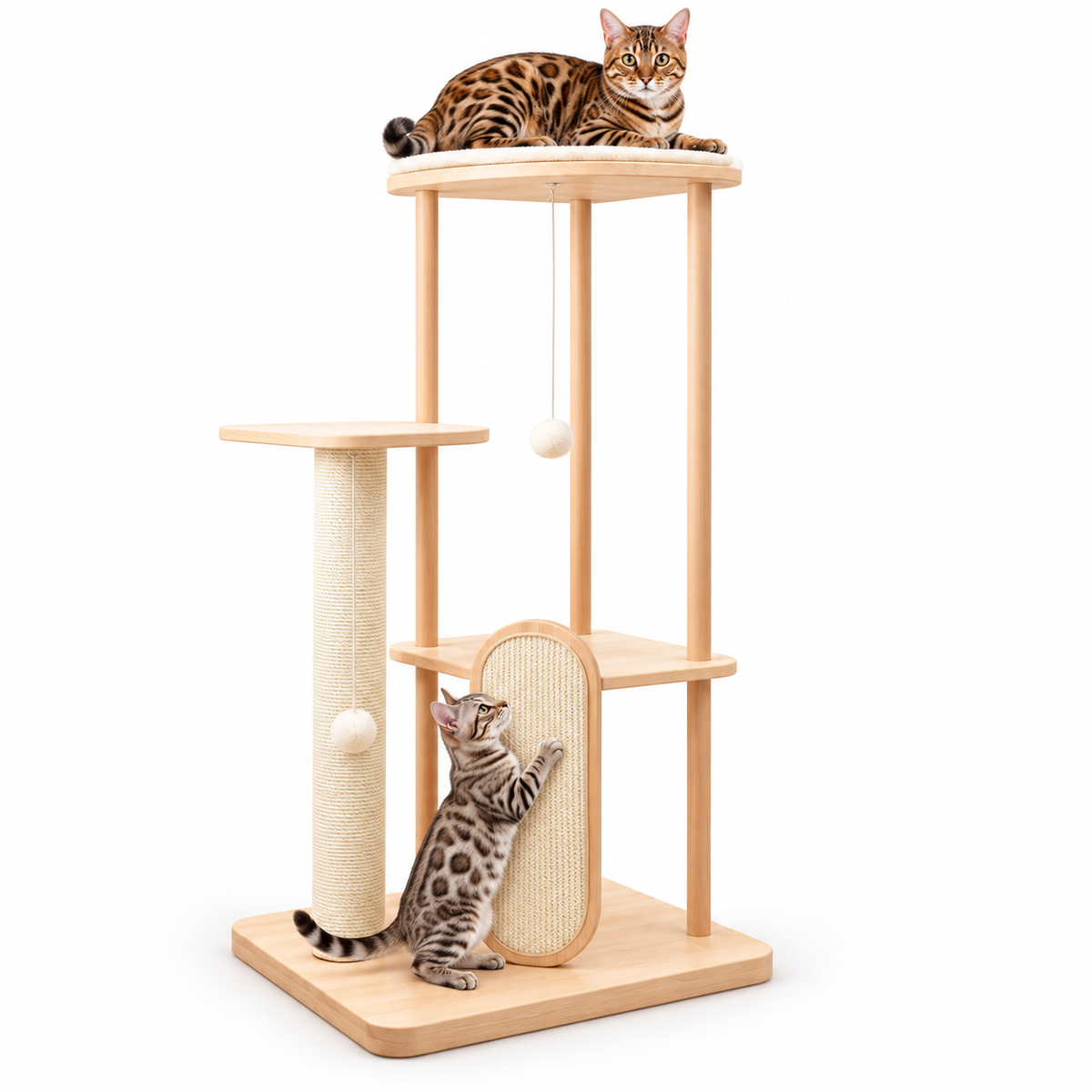 Little Leopards design 62, Bengal cats on white background