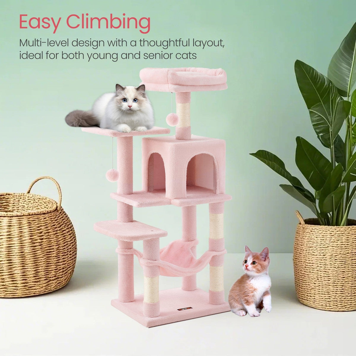 Cloud Hammock Cat Tree — Jelly Pink