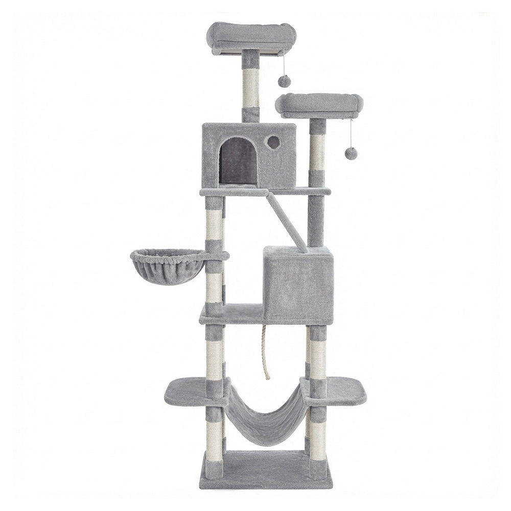 Grand Canopy Cat Tower — Light Grey