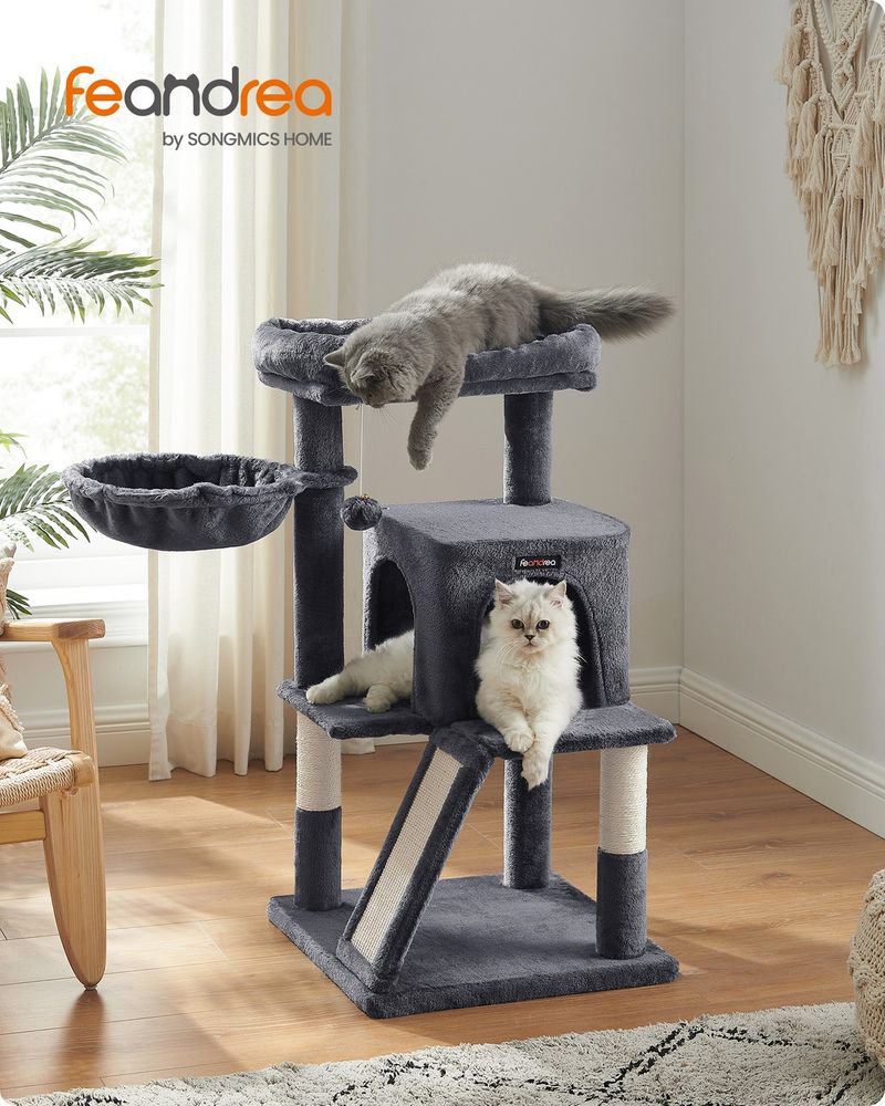 Gentle Steps Cat Tree — Smoky Grey