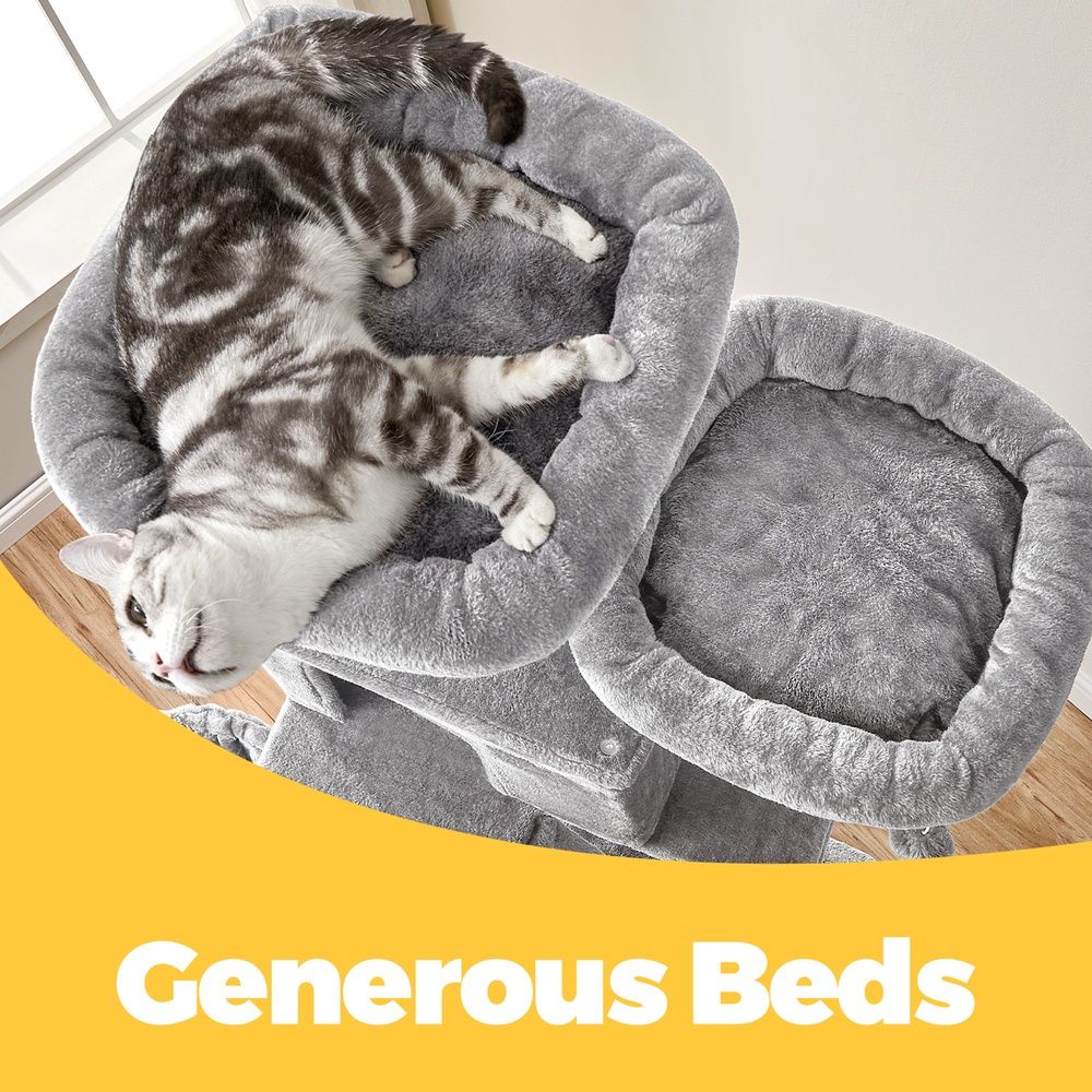 Grand Canopy Cat Tower — Light Grey
