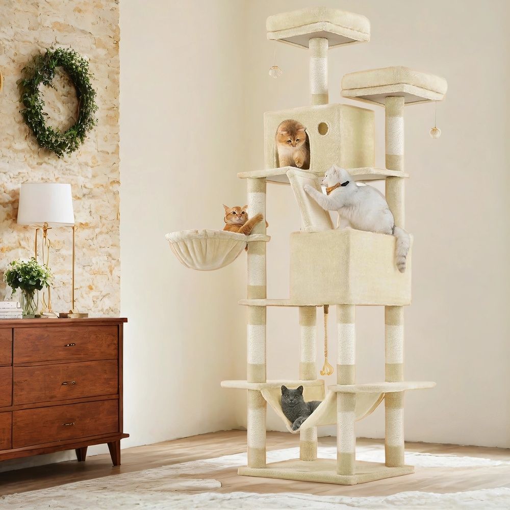 Grand Canopy Cat Tower — Beige