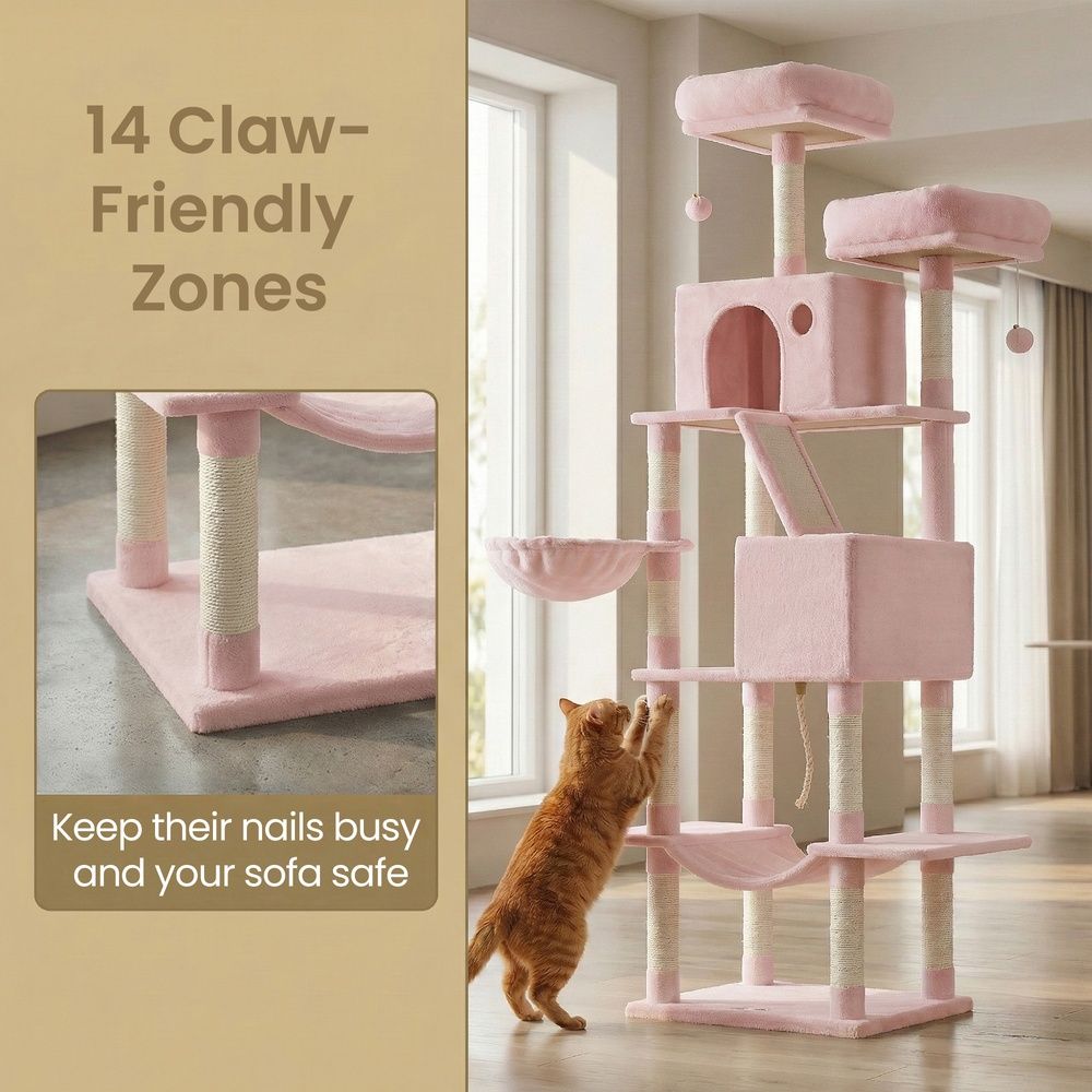 Grand Canopy Cat Tower — Jelly Pink
