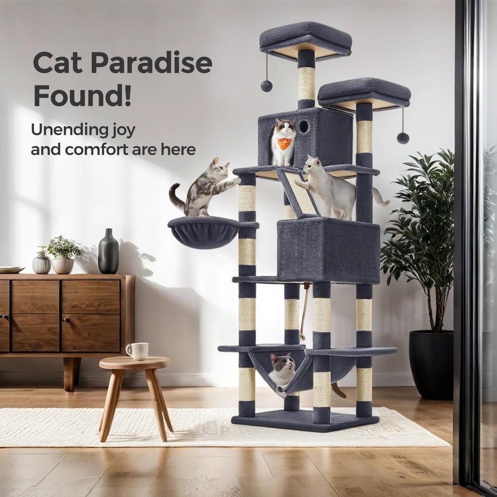 Grand Canopy Cat Tower — Smoky Grey