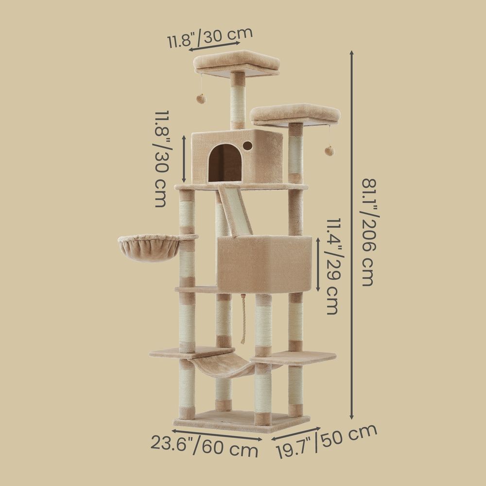 Grand Canopy Cat Tower — Camel Brown