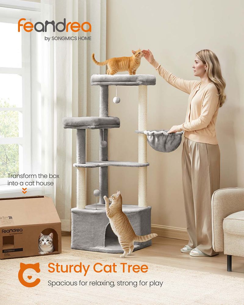 Hideaway Perch Cat Tree — Dove Grey