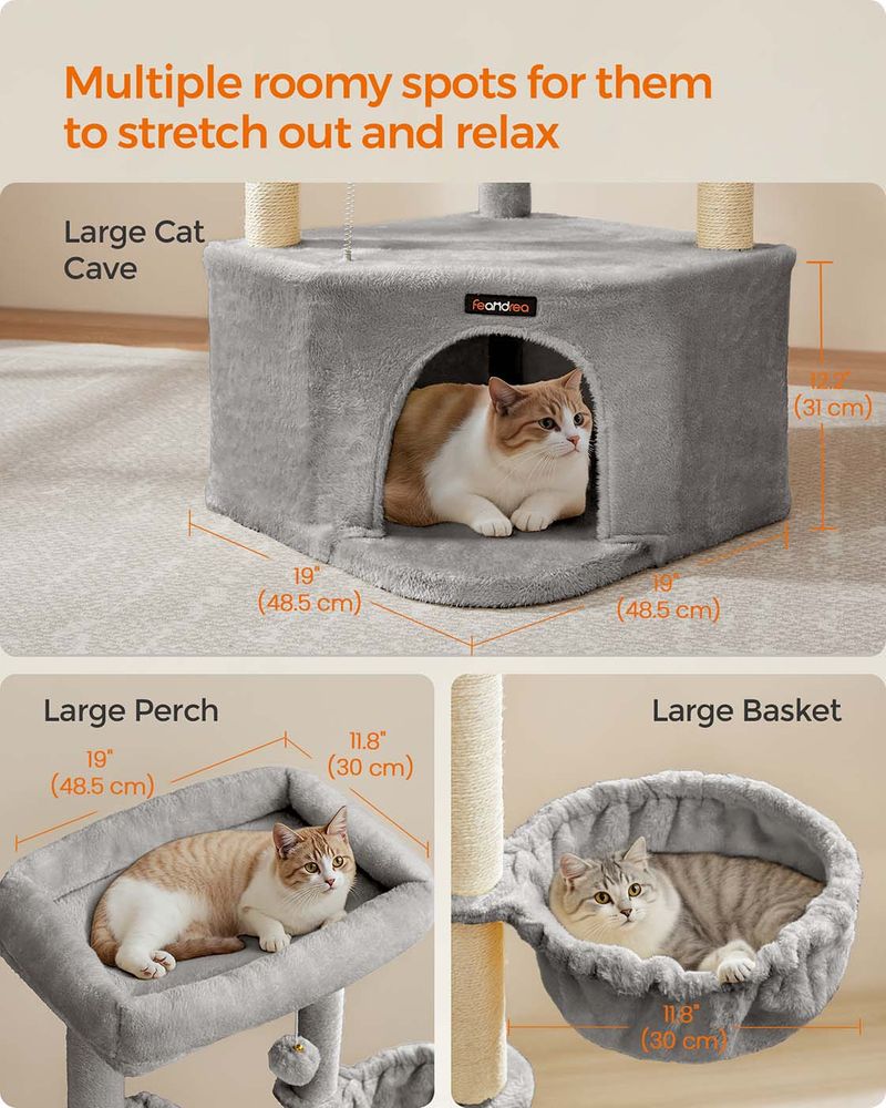 Hideaway Perch Cat Tree — Dove Grey