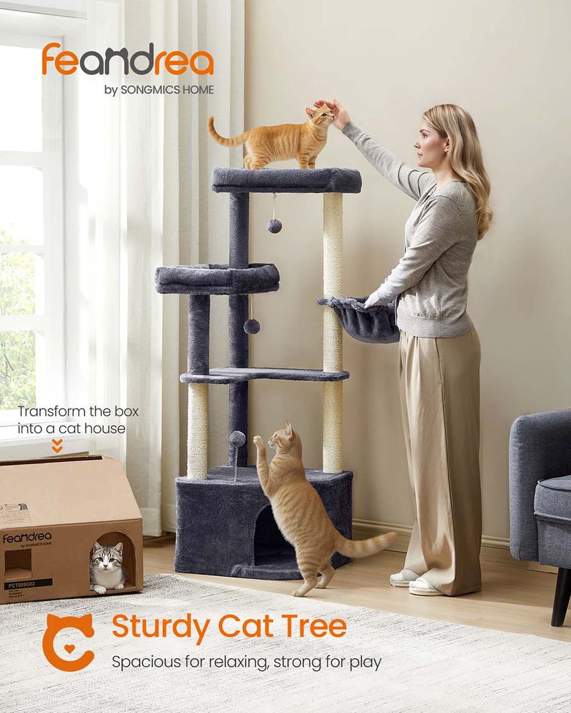 Hideaway Perch Cat Tree — Dark Grey