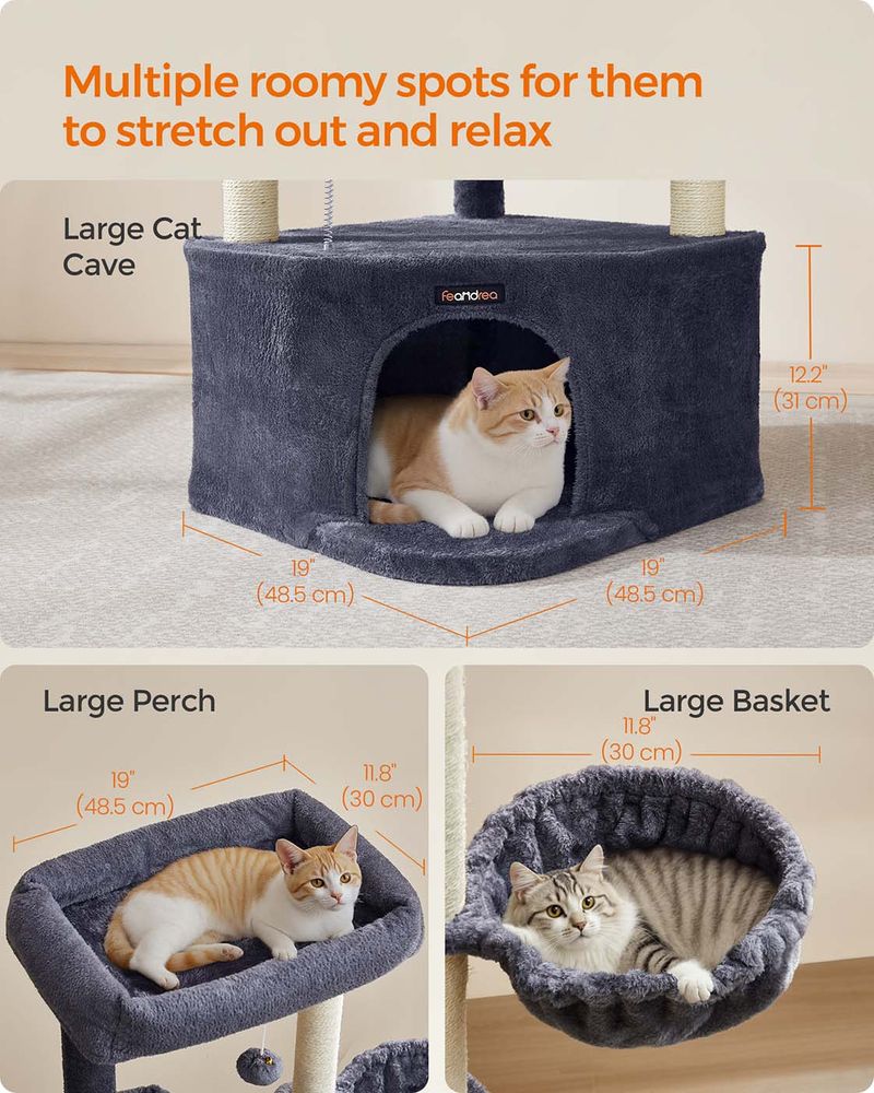 Hideaway Perch Cat Tree — Dark Grey