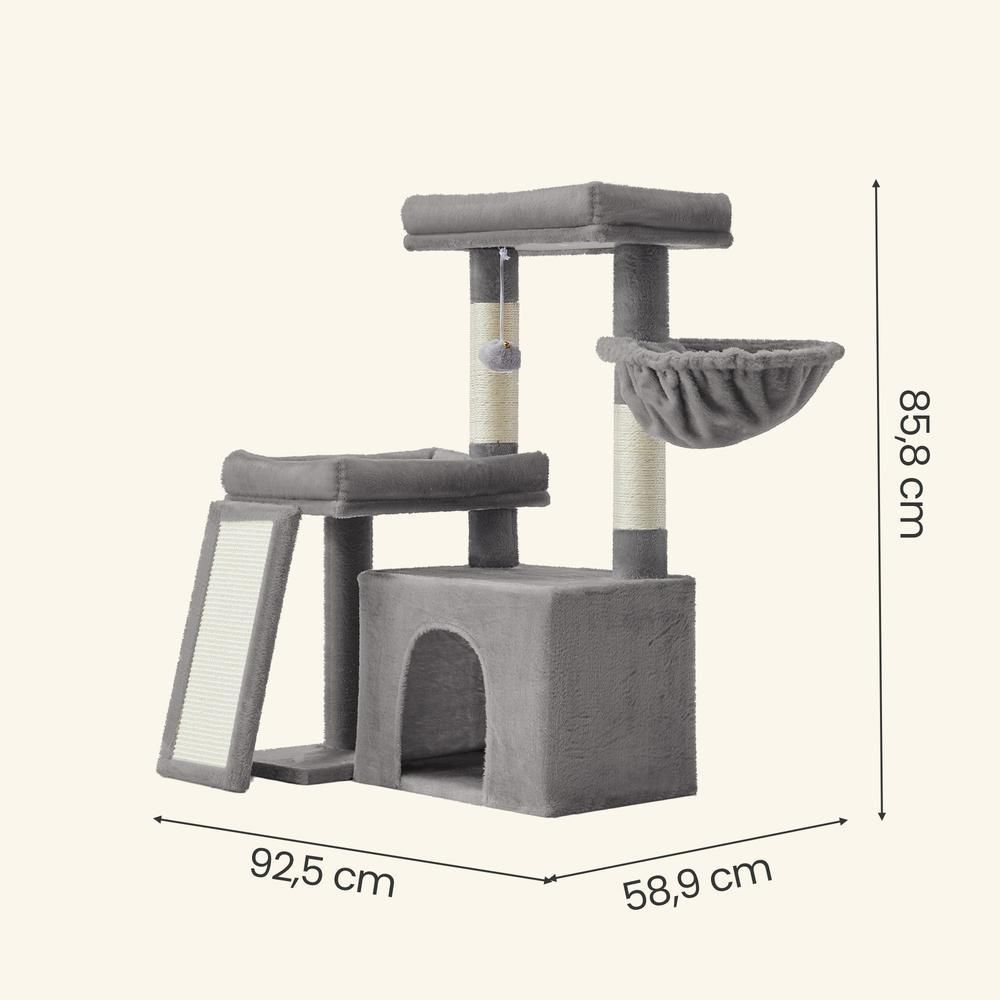 Meadow Lounge Cat Tree — Dove Grey