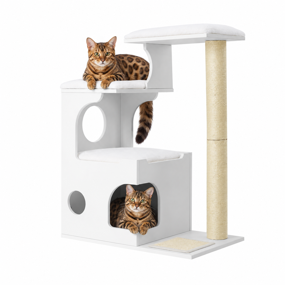 Woodland Trio Cat Tree — Cloud White